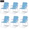 Costway 2/4/6 PCS Folding Beach Chair Camping Lawn Webbing Chair Lightweight 1 Position Blue